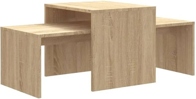 vidaXL Couchtisch-Set aus Holzwerkstoff in Braun, B/T/H: 100 x 48 x 40 cm - Bild 1