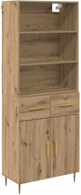vidaXL Highboard Artisan-Eiche in Braun mit Türen und Schubladen, B/T/H: 69,5 x 34 x 180 cm - Bild 1