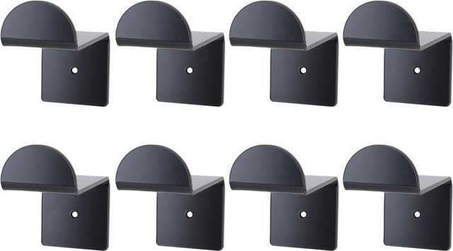 8er Set OutsideWorld Wandhaken aus Acryl für Baseballkappen und Hüte, Schwarz - Bild 1