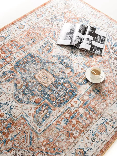 Facaishu Wohnzimmer-Teppich im Boho-Stil mit Ethno-Design, weicher Plüsch-Teppich in Mehrfarbig für Schlafzimmer und Wohnzimmer - Bild 1