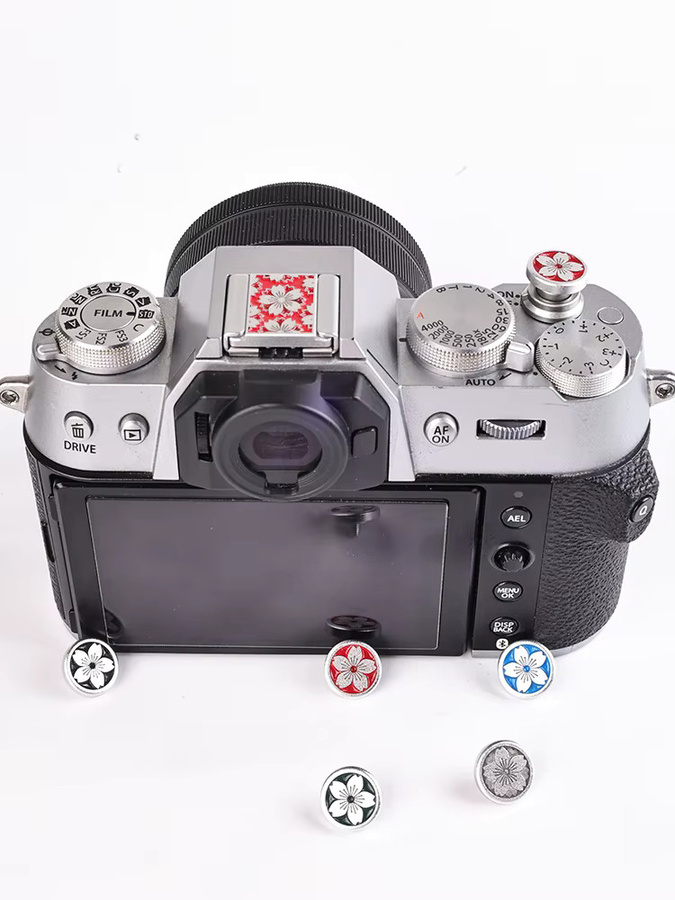 LVSHE Sakura Metall-Auslöseknopf in Silber für Fuji Nikon Canon X100VI XT50 ZFC Z30 Z50 GR3X XM5 XT30 XT30II XT30 Dekorative Zubehörteile - Bild 2