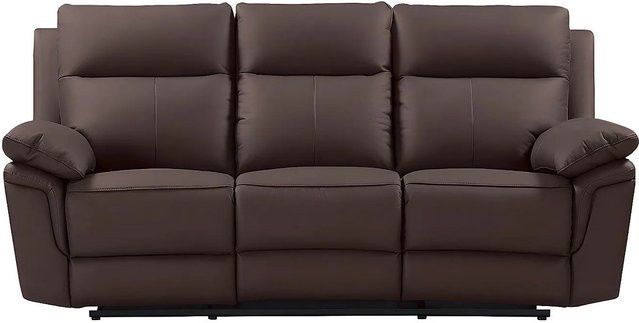 Vente-unique Relaxsofa Pakita in Schokobraun aus Büffelleder mit Massivholzrahmen, Breite: 208 cm - Bild 1