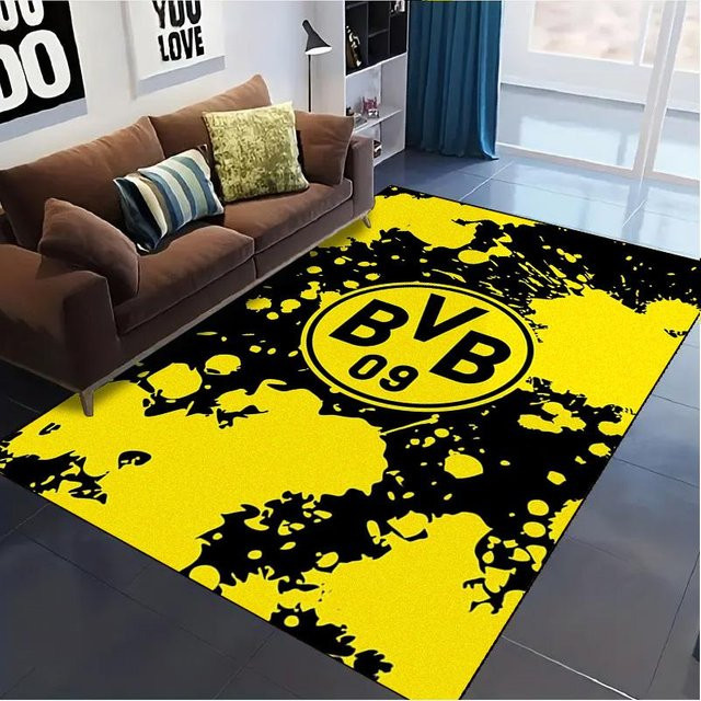 NuanSue Home BVB FC Teppich in Gelb, rutschfeste und waschbare Bodenmatte aus Polyester für Wohnzimmer, Schlafzimmer oder Kinderzimmer, B/T: 70 x 100 cm - Bild 1