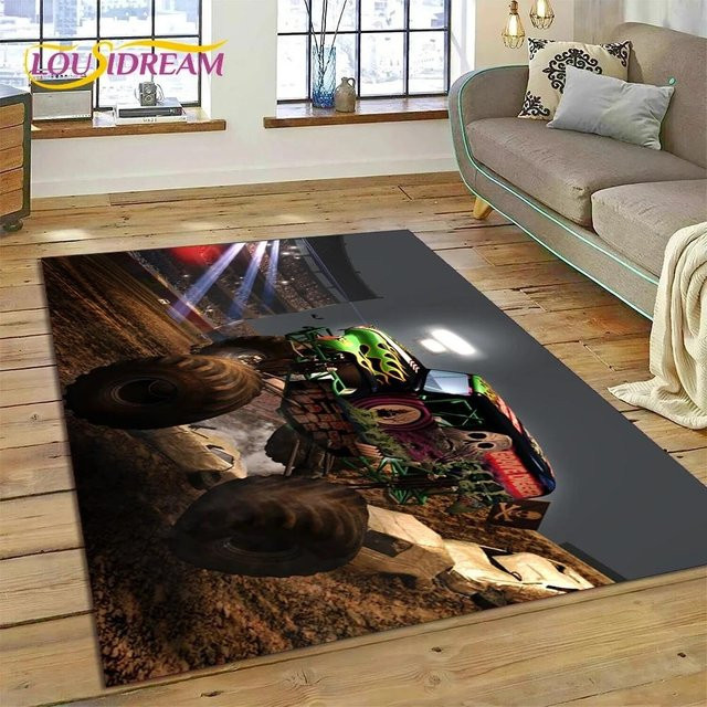 JGJG Monster Jam Cartoon Teppich für Kinder, Mehrfarbig, B/T: 60 x 40 cm - Bild 1