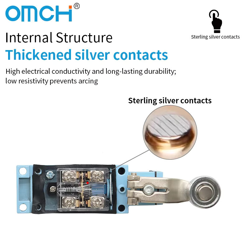 OMCH Silberkontakt Selbstrückstellender Endschalter TZ-8104 IP65 Wasserdichter Reiseschalter in Silber - Bild 2