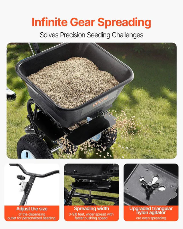 Buying Solutions MB Rasenstreuer mit 45 kg Fassungsvermögen und All-Terrain-Luftreifen für die Rasenpflege - Bild 7