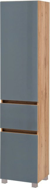 Held Möbel Seitenschrank Pisa in Grau-Wotaneiche mit Glastüren, B/T/H: 40 x 35 x 180 cm - Bild 1