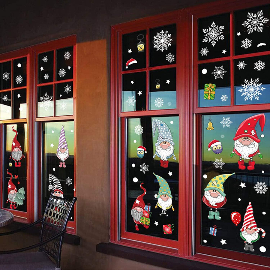 6er Set ABXMAS Weihnachts Fenster Aufkleber aus PVC in Blau und Multicolour zur Dekoration für Zuhause und Kinderzimmer - Bild 6
