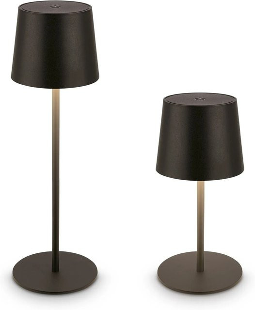 Brilo Akku-LED-Tischleuchte Bota Schwarz dimmbar mit Touch-Funktion Ø 11 cm - Bild 1
