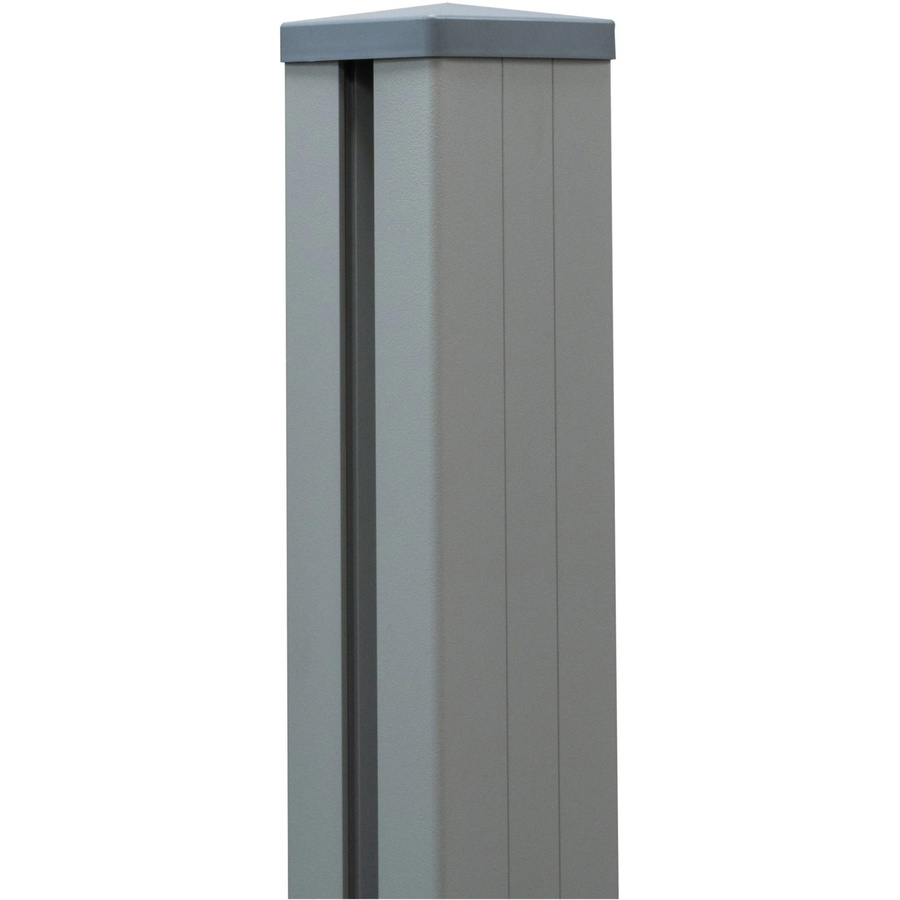 GroJa Lumino Pfosten aus Aluminium in Silbergrau inklusive Kappe zum Aufdübeln, B/T/H: 9 x 9 x 100 cm - Bild 2