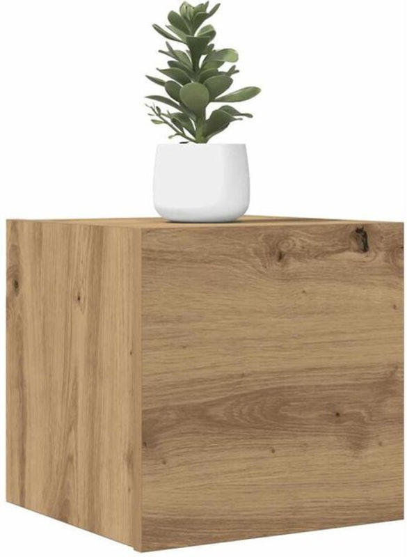 Vidaxl TV-Wandschränke 2er-Set in Eiche Natur Braun, Klassisch und Minimalistisch, B/T/H: 30,5 x 30 x 30 cm - Bild 1