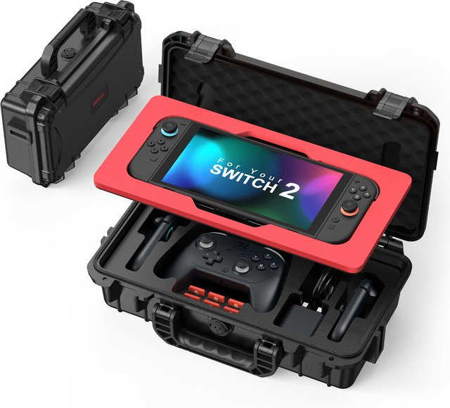 DEVASO Wasserdichte Hartschalen-Reisetasche für Nintendo Switch 2 und Zubehör, Schwarz - Bild 1