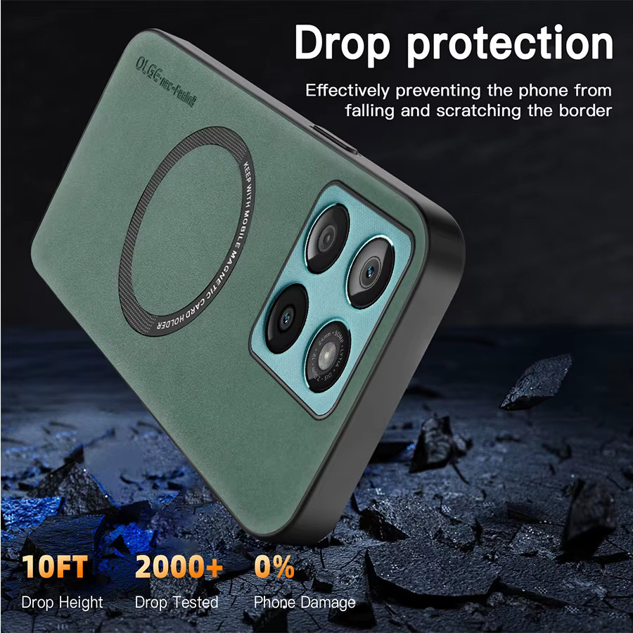Stoßfeste Magnetische Retro-Soft-PU-Leder Handyhülle für Motorola Moto Edge 60 Fusion Stylus 60 Pro 60S in Grün - Bild 3