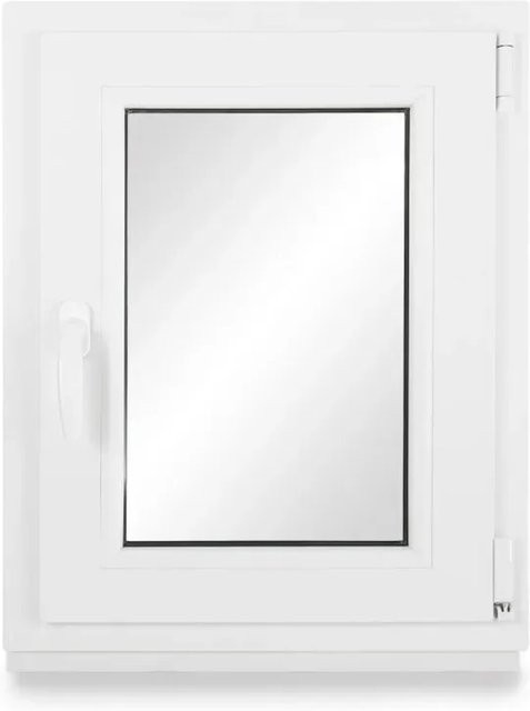 Neruli Kellerfenster aus Kunststoff in Weiß mit schwarzer Dichtung, Dreh-Kipp-Funktion, 2-fach Verglasung, B: 55 cm, H: 90 cm, DIN Rechts - Bild 1