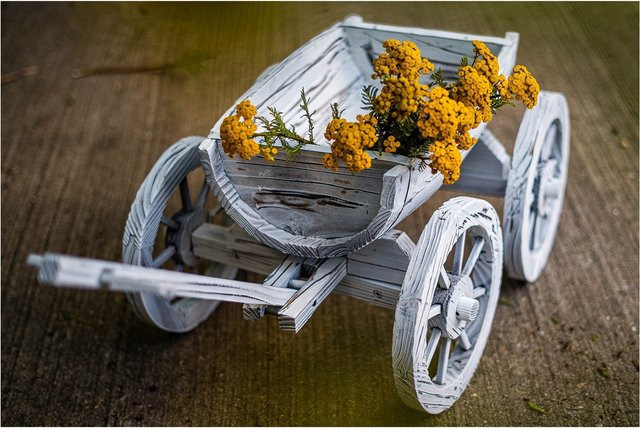 HTI-Living Holzhandwagen Rustikal Sommerset in Weiß aus Fichtenholz, B/T/H: 78 x 43 x 39 cm - Bild 1