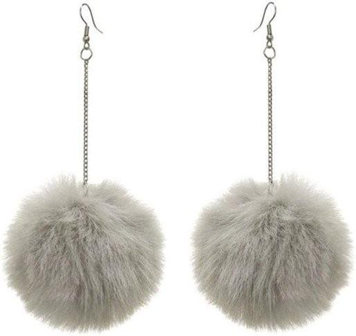 YIRAN Jewelry Ohrringe, Pompom, Zinklegierung, gray, Damen - Bild 1