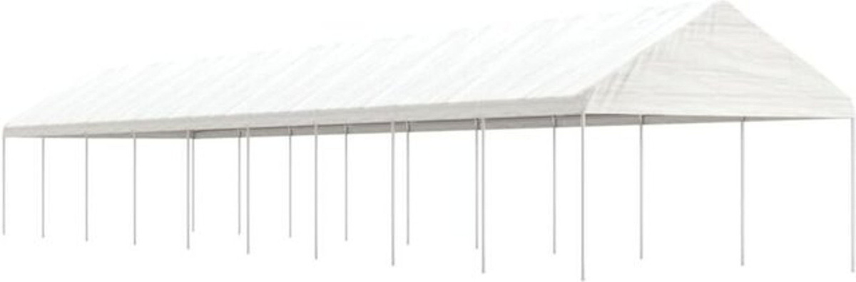 Vidaxl Pavillon mit Dach in Weiß aus Kunststoff, B/T/H: 20,07 x 4,08 x 3,22 m - Bild 1