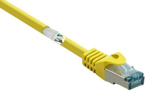 Renkforce RJ45 Patchkabel CAT 6a S/FTP Ethernet LAN Kabel Gelb, Länge: 5,00 m - Bild 1