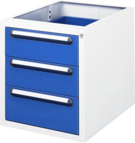 RAU Schubladenschrank E-3-3 Arbeitstisch aus Qualitätsfeinblech B/T/H: 49,0 x 60,0 x 54,5 cm - Bild 1