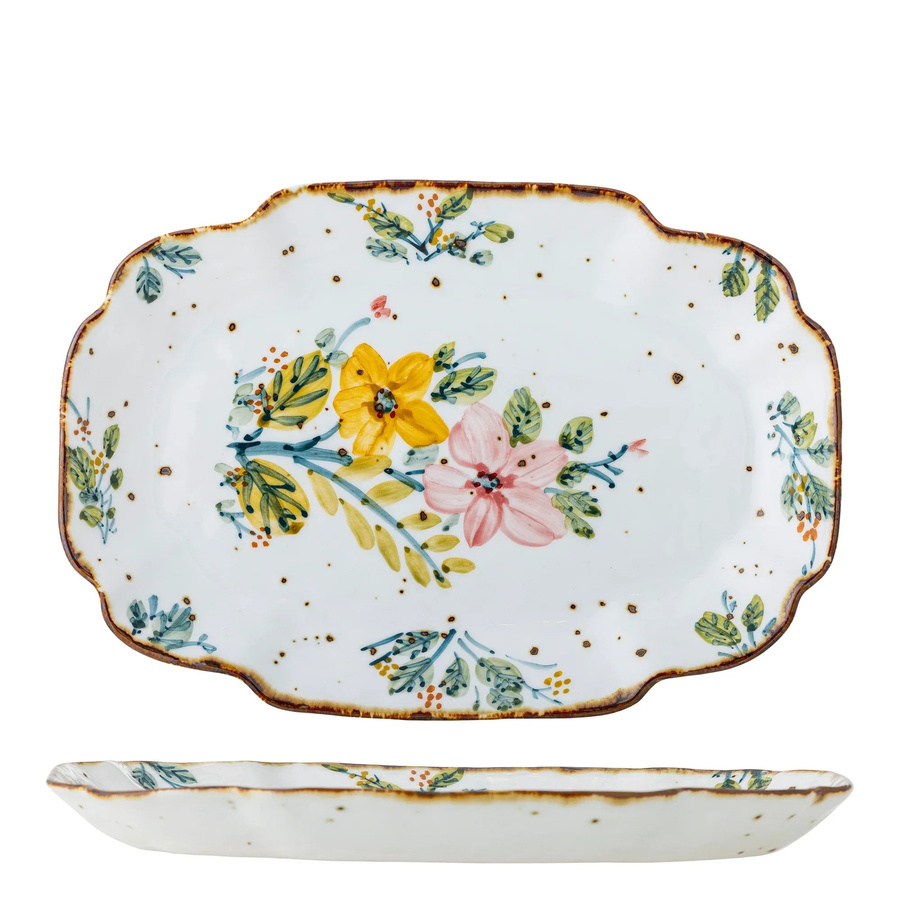 Bloomingville Servierschale Savina aus Steingut, Mehrfarbig, B: 21 cm, H: 31 cm, T: 3 cm - Bild 1