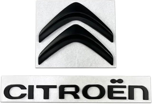 Metall Buchstabenaufkleber Emblem für Citroen in Mattschwarz - Bild 1