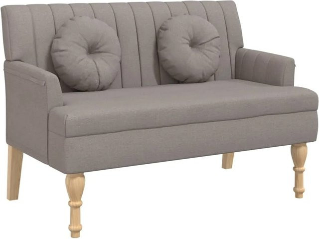 vidaXL Sitzbank mit Kissen in Taupe aus Stoff, B/T/H: 113 x 64,5 x 75,5 cm - Bild 1