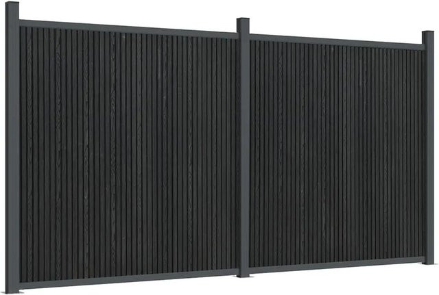vidaXL Zaunelement aus WPC und Aluminium in Grau, B/H: 353 x 186 cm - Bild 1