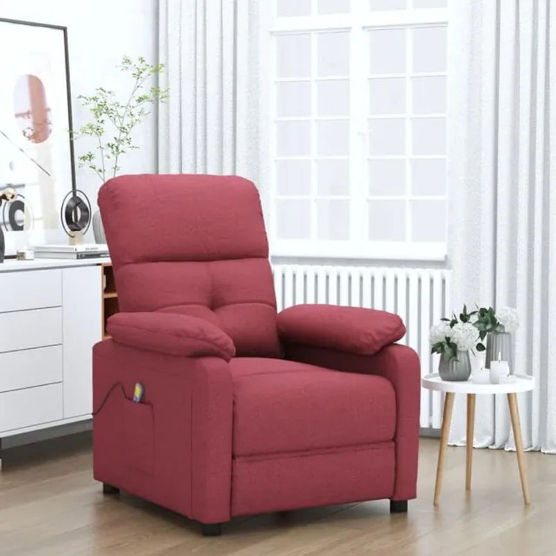 vidaxl Relaxsessel Massagesessel aus Stoff in Rot im modernen Design - Bild 1