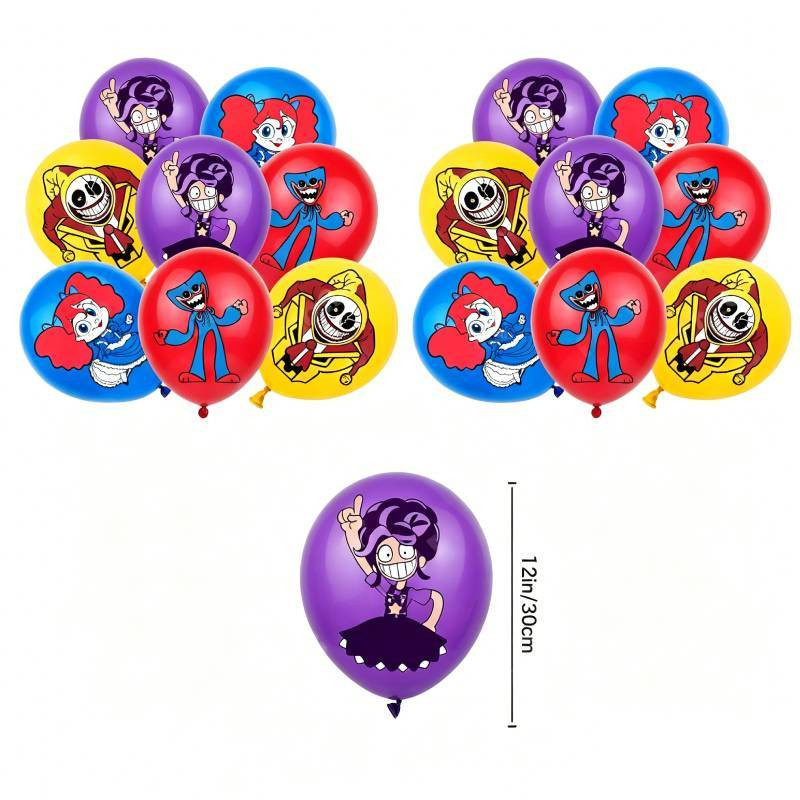 ZincHaugh Poppy Playtime Geburtstagsfeier Dekoration Set mit Ballons und Wimpelketten in Mehrfarbig - Bild 5