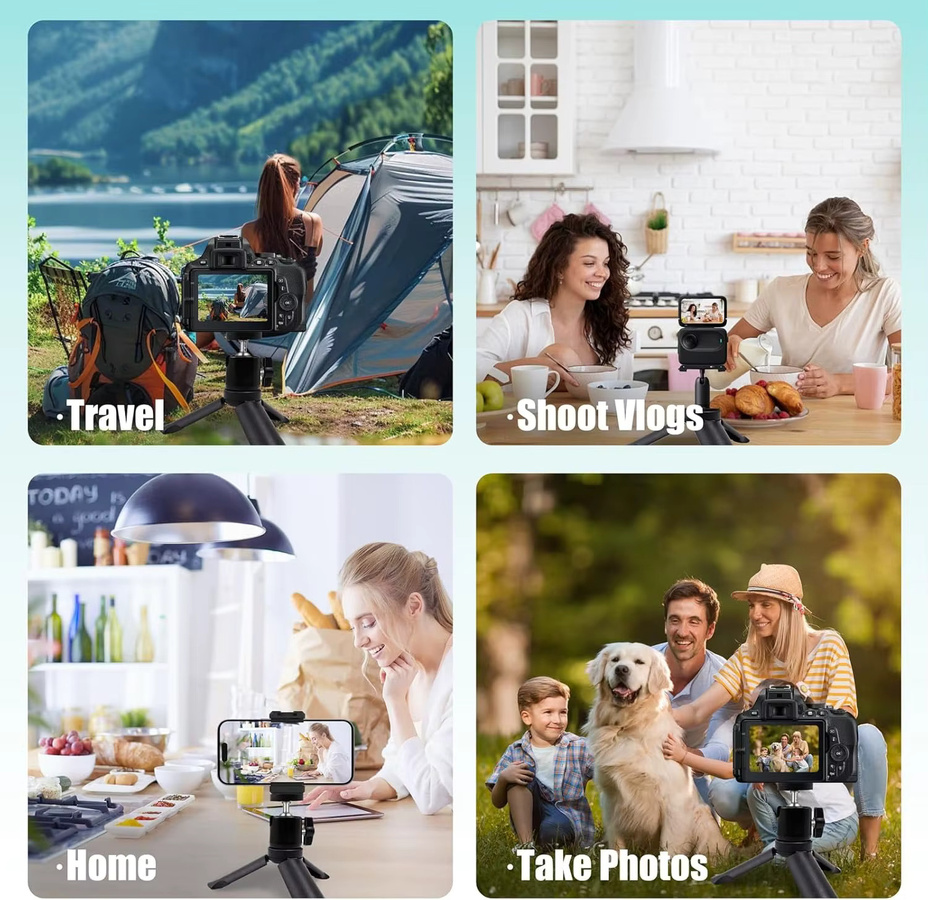 DJI Desktop-Stativhalterung in Schwarz kompatibel mit DJI Pocket 3, DJI Pocket 4 und GoPro Action-Kameras für Live-Streaming und Fotografie - Bild 5