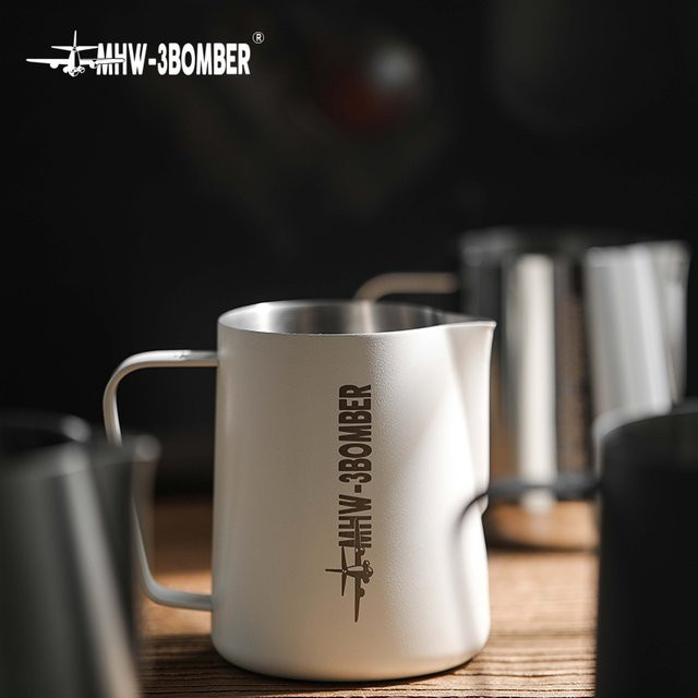 MHW-3BOMBER 3.0 Milchaufschäumkännchen aus Edelstahl für Latte Art und Espresso, 450 ml, Silber oder Schwarz - Bild 1