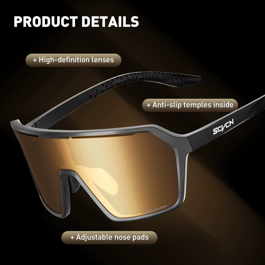 SCVCN Sportsonnenbrille, Vollrand, Black, Unisex, Kunststoff - Bild 4