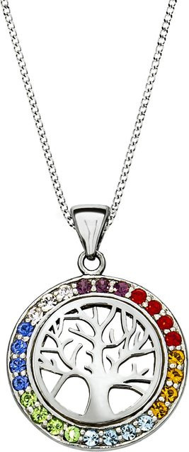 Zeeme Halskette 925 Silber, Lebensbaum-Motiv, Zirkonia, Damen - Bild 1