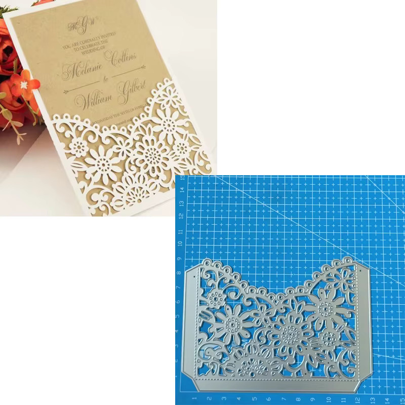 Metall Stanzschablone Haus Form für Scrapbooking und Bastelarbeiten in Silber - Bild 3