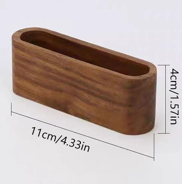SZwatch Visitenkartenhalter aus Holz in Braun mit Stifthalter und Memoblock als Schreibtisch Organizer - Bild 1