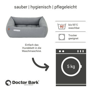 Doctor Bark Hundebett mit orthopädischem Schaumstoff und abnehmbarem Bezug, Grau, S - Bild 3