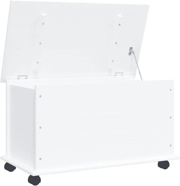 vidaXL Truhe ALTA mit Rollen aus massivem Kiefernholz in Weiß, B/T/H: 73 x 39,5 x 43 cm - Bild 1