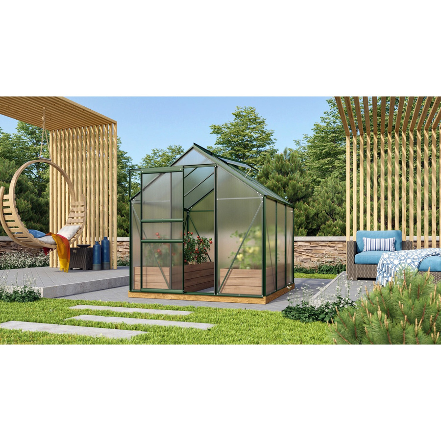 Vitavia Gewächshaus Venus 3800 Smaragd Vorzugsset mit Polycarbonat-Platten und Schiebetür - Bild 2