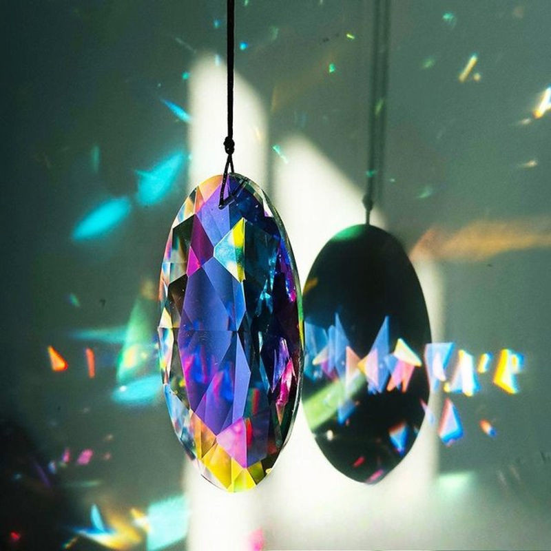 LChome Prisma Glas-Hänger für Regenbogeneffekte, mehrfarbige geometrische Fensterdekoration - Bild 1