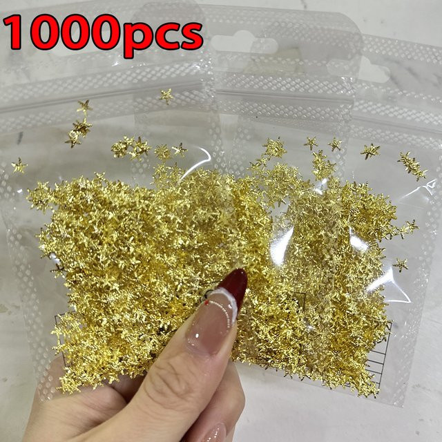 MAFANAILS Nagel-Charms Ozean Thema Metall, Gold Silber, 1000 Stück - Bild 1