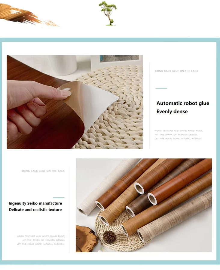 Selbstklebende Holz-Vinyl-Tapete in Braun für moderne Möbel und Dekoration - Bild 1