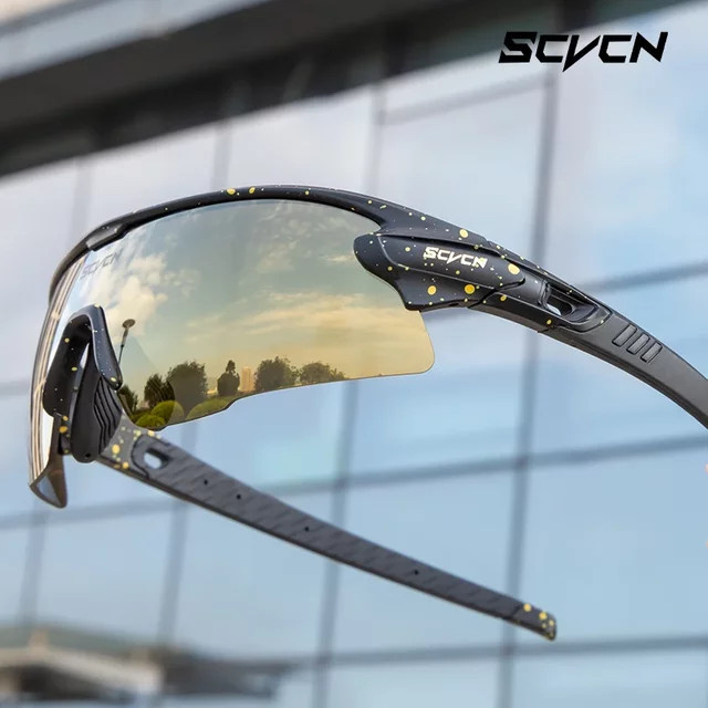 SCVCN Sportsonnenbrille, Herren, Vollrand, Schwarz, Kunststoff - Bild 1