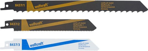 Wolfcraft Säbelsägeblatt-Set aus HSS und Chrom-Vanadium-Stahl für Holz und Metall, mehrfarbig - Bild 1