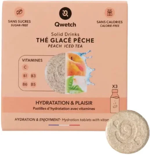 Qwetch Brausetabletten Eistee Pfirsich, 3 Stück - Bild 1