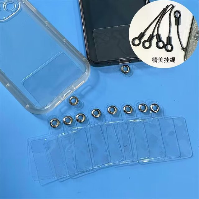 Xyun Universelles transparentes Handy Lanyard mit flexiblem Aufkleber-Strap und Clip - Bild 1