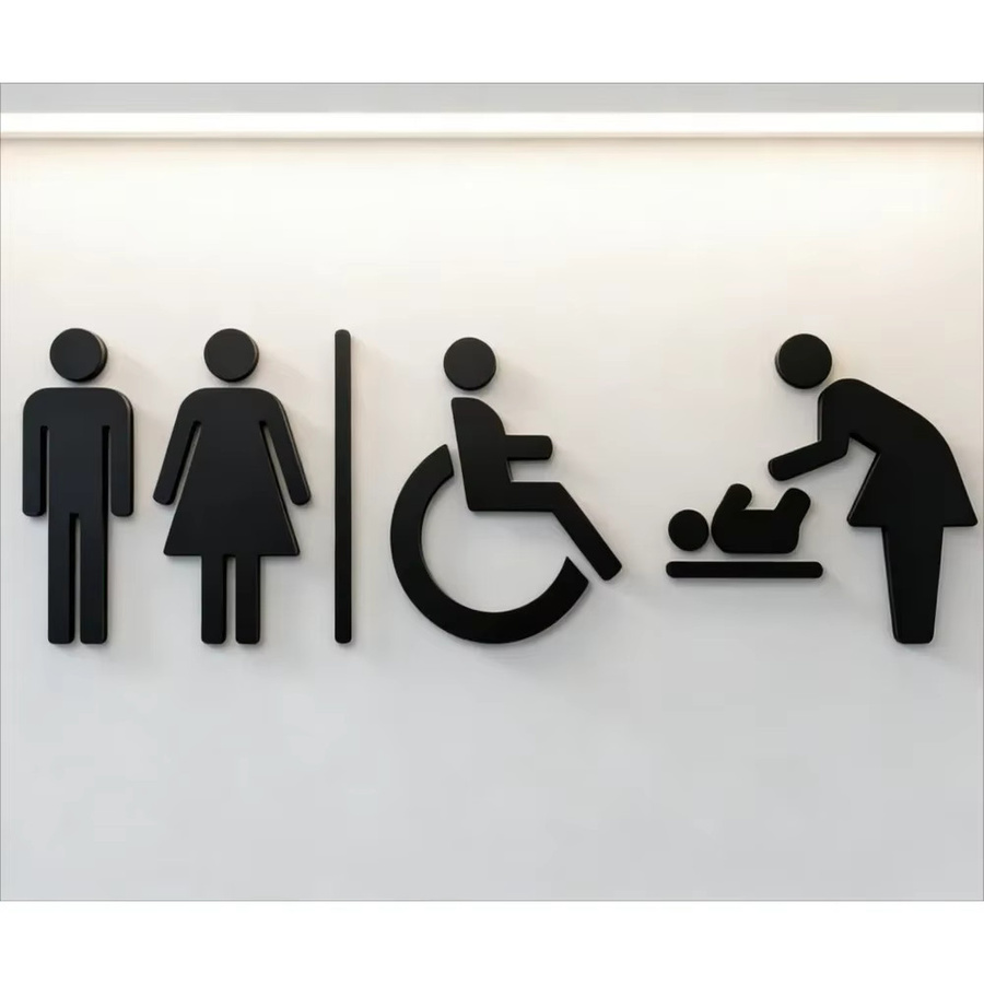 CIFBUY 3D-Acryl-Toilettenschild für barrierefreien Baby-Wickelbereich in Schwarz - Bild 2