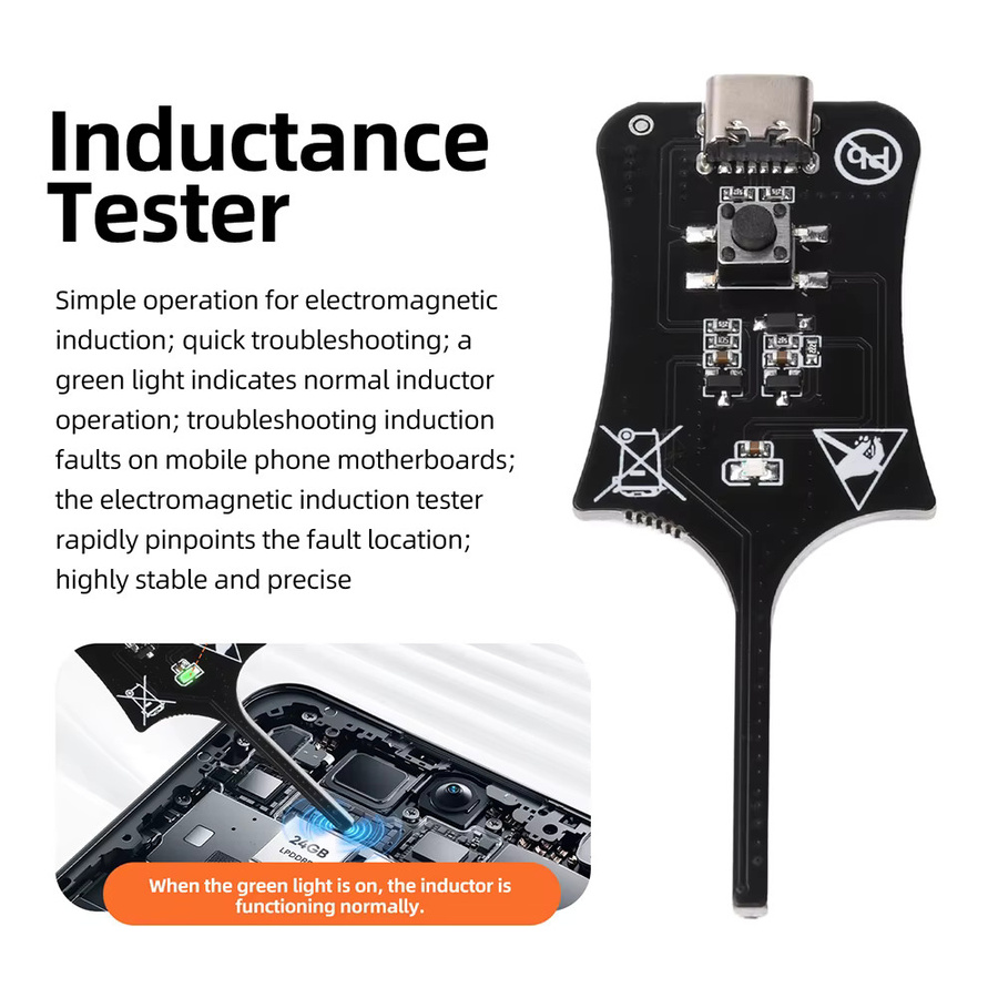 Voktta USB-C Induktivitätsmessgerät zur elektromagnetischen berührungslosen Fehlererkennung für die Reparatur von Telefonen, Leiterplatten und Motherboards - Bild 4