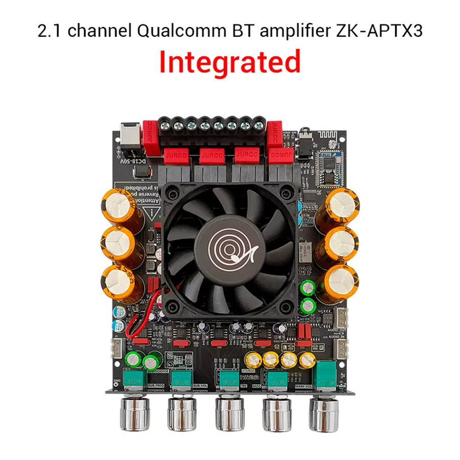 Ziqqucu ZK-APTX3 Bluetooth Digital Verstärkerplatine 2.1 Kanal mit TPA3255 Chip in Schwarz - Bild 2