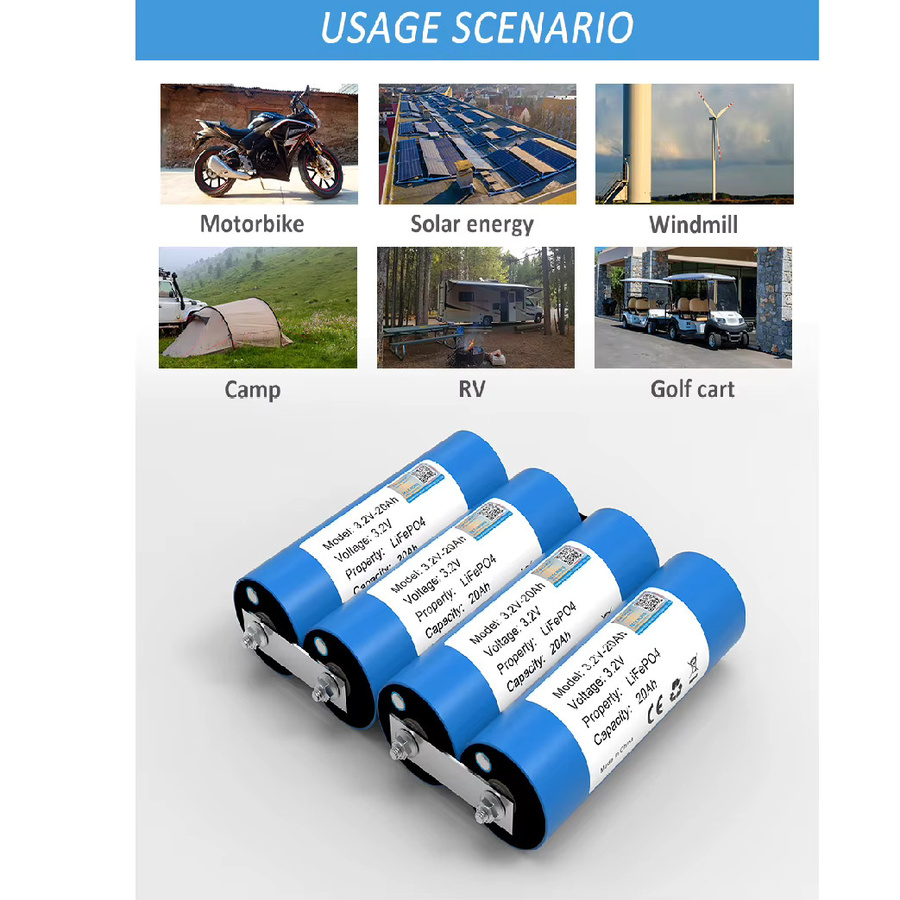VariCore LiFePO4 Batterie 3,2V 20Ah Blau, wiederaufladbare Tiefzyklusbatterie mit 2000 Zyklen für Solar, EV, RV und Golfcarts - Bild 6
