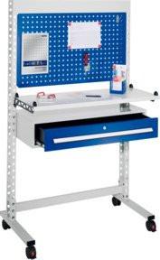 Kappes Steharbeitsplatz ErgoPlus Mod. 7 mit breitem Gestell und Lenkrollen, Holzplatte, B/T/H: 107 x 40 x 177 cm - Bild 1